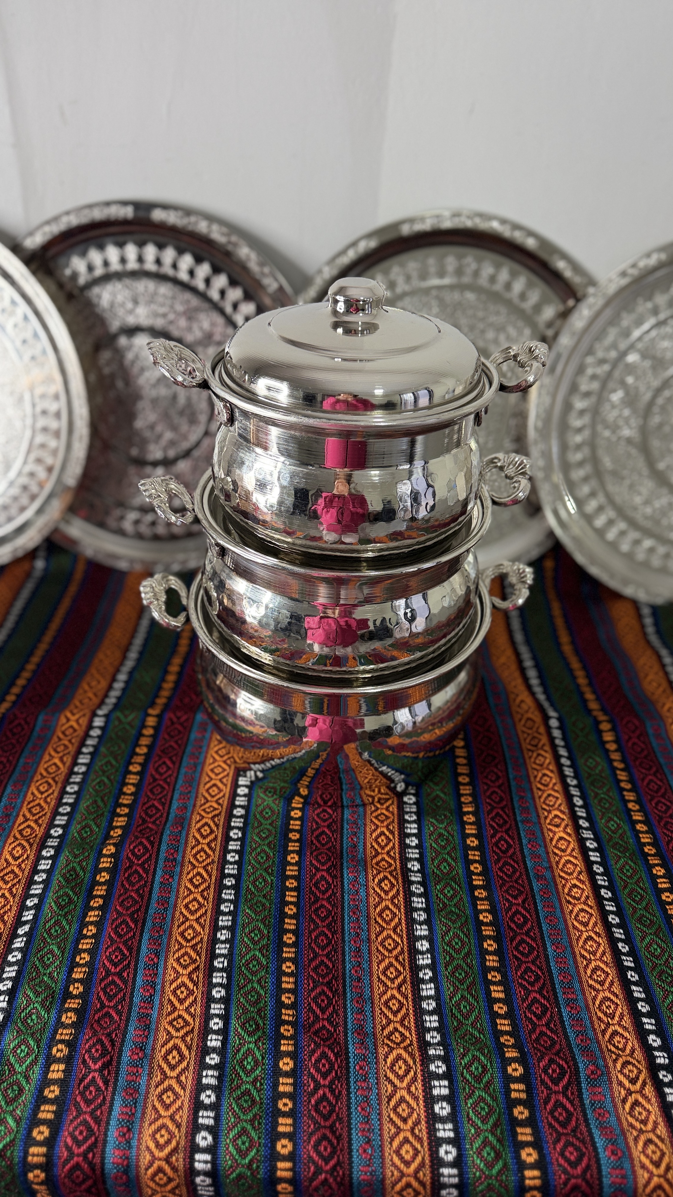 3 adet Bakır tencere 4,5 kg 3,5 kg 2,5 kg